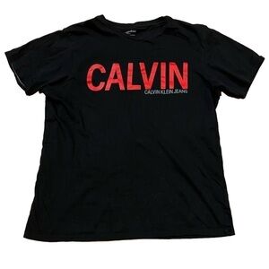 Calvin Klein Jeans Women’s Black & Red Top Sz L